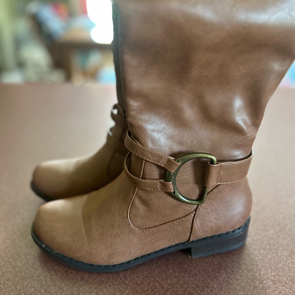 Brown Boutique Boots with Buckle